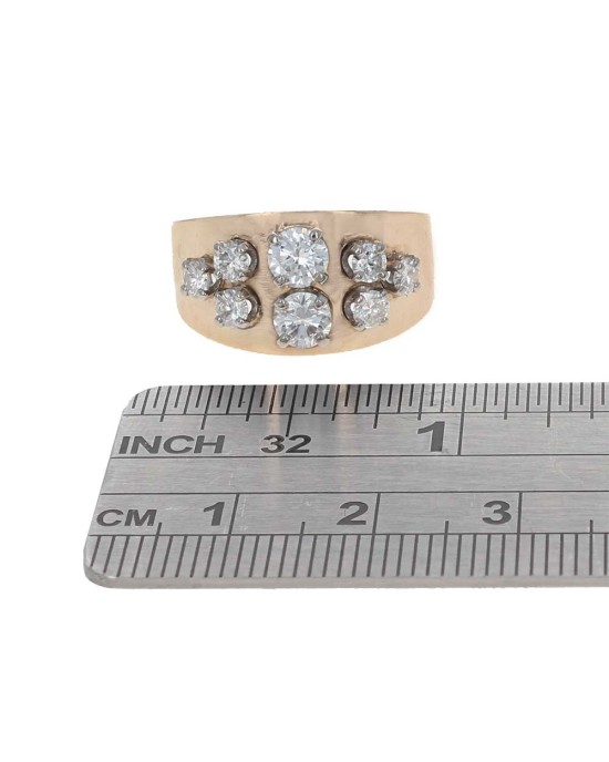 2 Tone Diamond Tapered Ring
